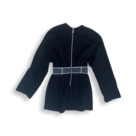 AREA black long sleeve crystal belted mini dress size XS - Picture 2 of 6